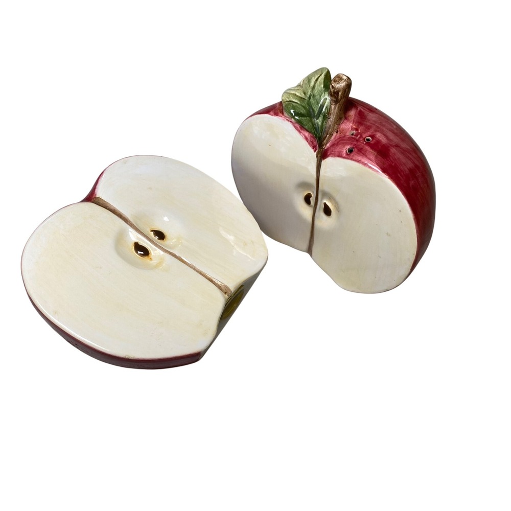 Susan Winget Certified International Apple Salt and Pepper Shaker Set Ceramic